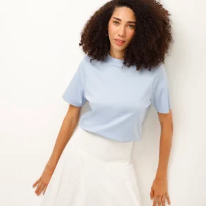 Cropped de algodão peruano azul